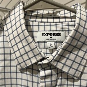 Express Men's Grid Pattern Dress Shirt